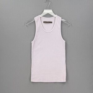 ENZA COSTA Cotton Rib Scoop Tank Womens Medium Light Purple Quiet Luxury NEW